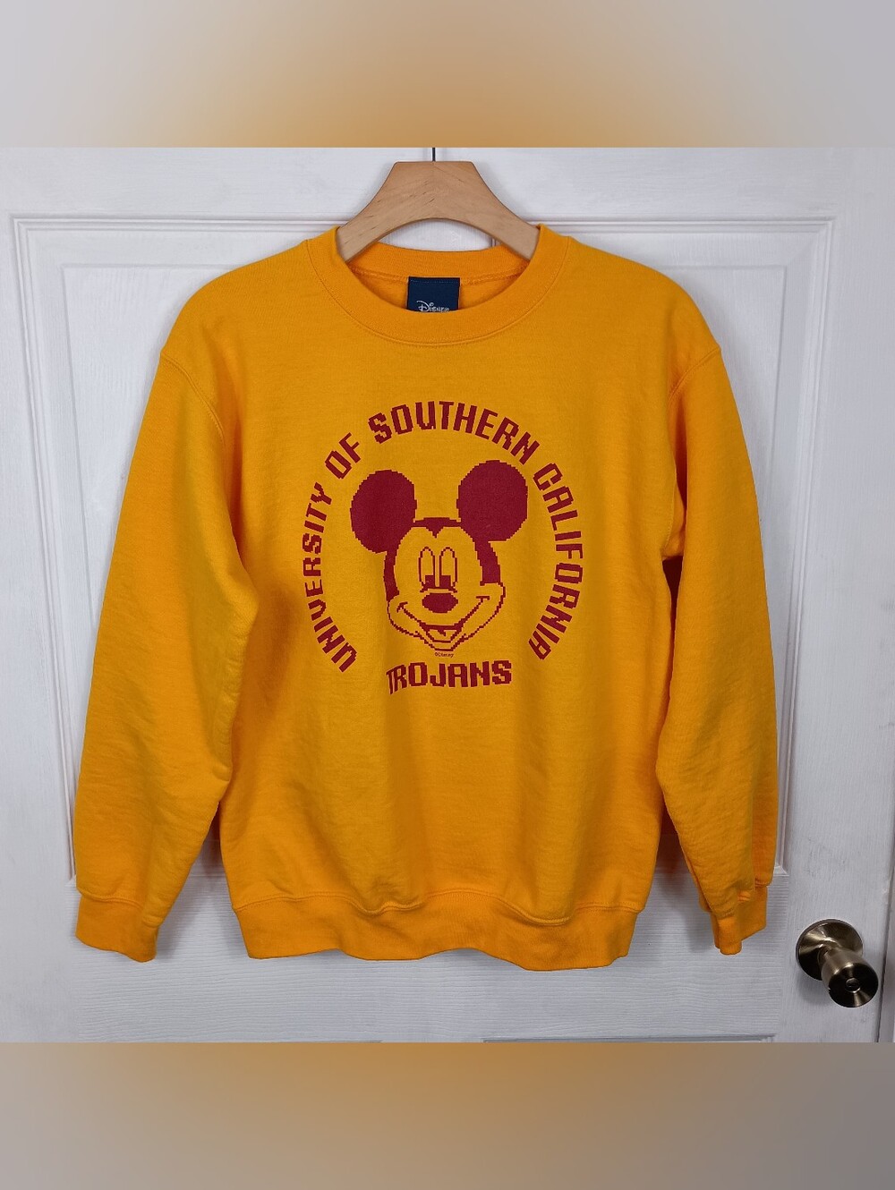 Disney USC Trojans Mickey Mouse Sweatshirt Womens Small Long Sleeve Blue 84